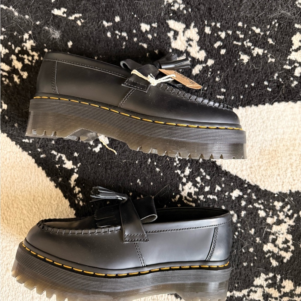 Doc Martens Platform Black Tassel Platform Loafers 9 - Picture 2 of 3